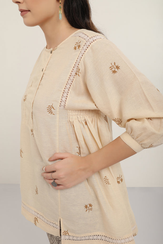Rail Short - Khaki Lotus Print