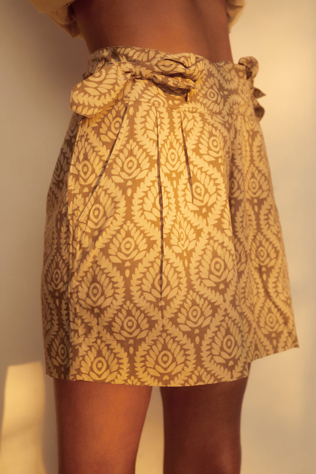Rail Short - Khaki Lotus Print