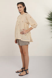 Rail Short Khaki Lotus Print