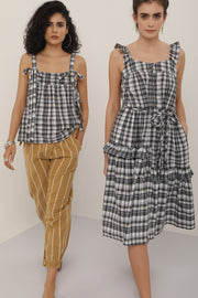 Ruby Top - Khaki Madras Check