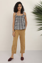 Ruby Top Khaki Madras Check
