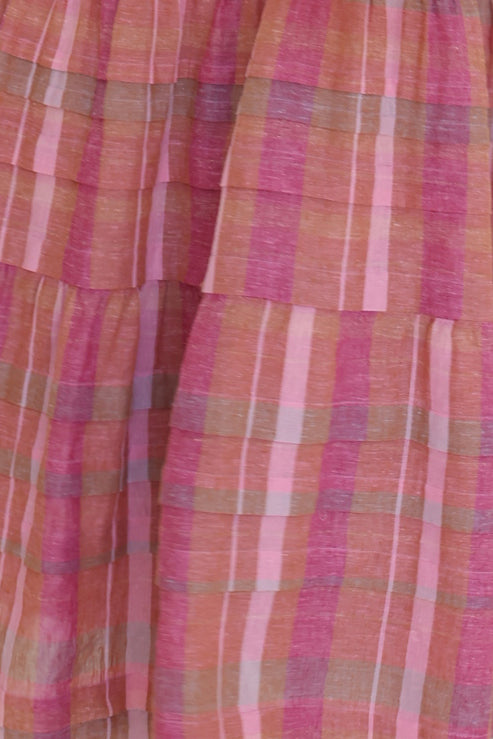 Ruby Dress - Purple Pink Handloom Check Combo